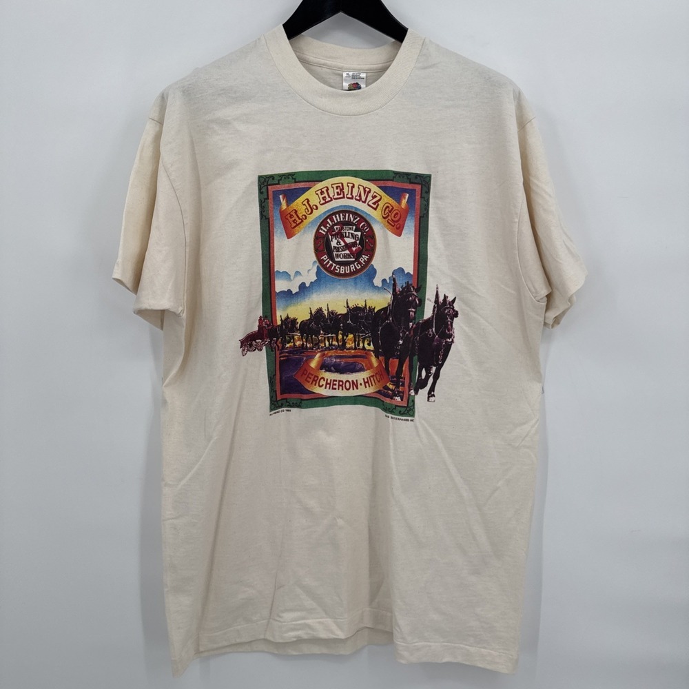 H.J. Heinz Company "Percheron Hitch" t-shirt Vintage 94 Size‎ XL Single Stitch